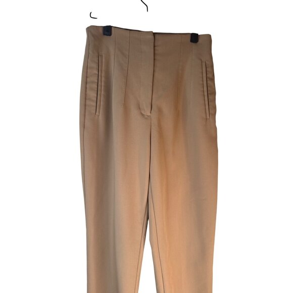 Zara Womens M Camel High-Waist Trousers Polyester & Viscose - Picture 10 of 15
